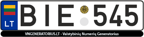 Valstybinis numeris: BIE545