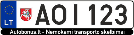 Valstybinis numeris: AOI123