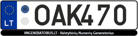 Valstybinis numeris: OAK470
