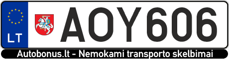 Valstybinis numeris: AOY606