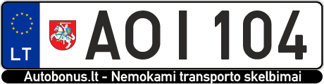 Valstybinis numeris: AOI104