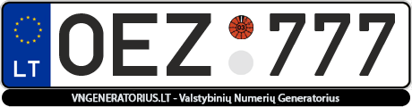 Valstybinis numeris: OEZ777