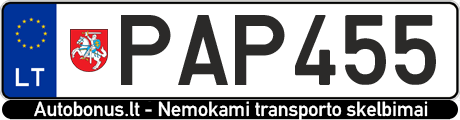 Valstybinis numeris: PAP455