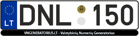 Valstybinis numeris: DNL150