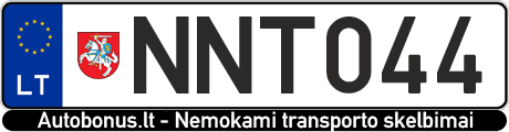 Valstybinis numeris: NNT044