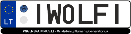 Valstybinis numeris: IW0LFI