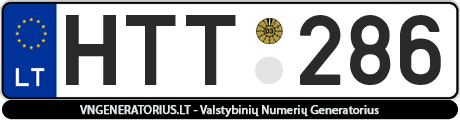 Valstybinis numeris: HTT286