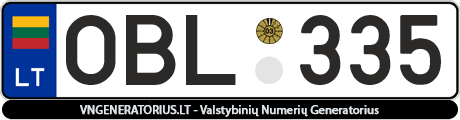 Valstybinis numeris: OBL335