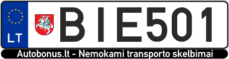 Valstybinis numeris: BIE501