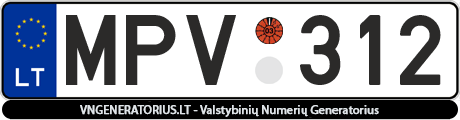 Valstybinis numeris: MPV312