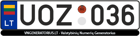 Valstybinis numeris: UOZ036