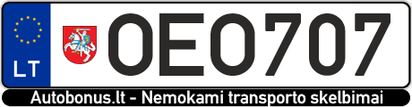 Valstybinis numeris: OEO707