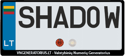 Valstybinis numeris: SHAD0W