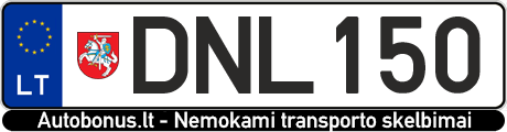 Valstybinis numeris: DNL150