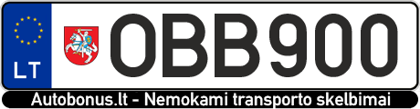 Valstybinis numeris: OBB900