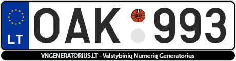 Valstybinis numeris: OAK993