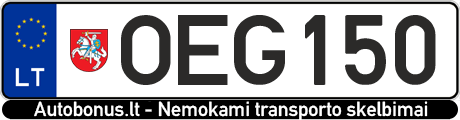 Valstybinis numeris: OEG150