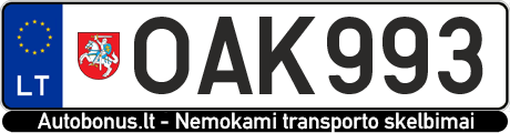Valstybinis numeris: OAK993