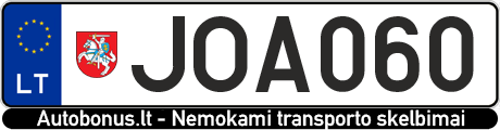 Valstybinis numeris: JOA060