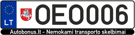 Valstybinis numeris: OEO006