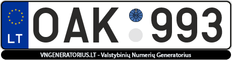 Valstybinis numeris: OAK993