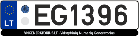 Valstybinis numeris: EG1396