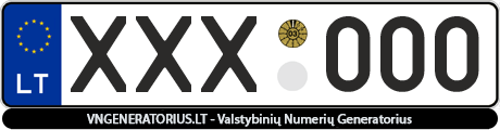 Valstybinis numeris: XXX000
