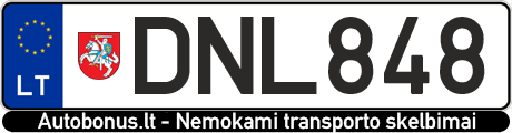 Valstybinis numeris: DNL848
