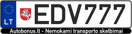 Valstybinis numeris: EDV777