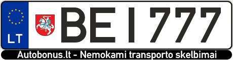 Valstybinis numeris: BEI777