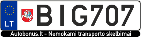 Valstybinis numeris: BIG707