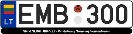 Valstybinis numeris: EMB300