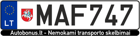 Valstybinis numeris: MAF747