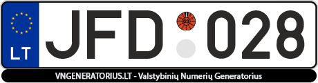 Valstybinis numeris: JFD028