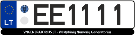 Valstybinis numeris: EE1111