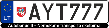 Valstybinis numeris: AYT777