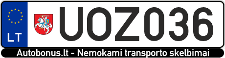 Valstybinis numeris: UOZ036