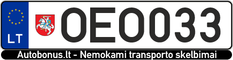 Valstybinis numeris: OEO033