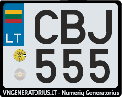 Valstybinis numeris: CBJ555
