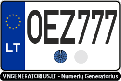 Valstybinis numeris: OEZ777