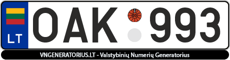 Valstybinis numeris: OAK993