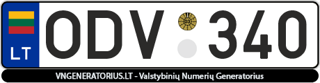 Valstybinis numeris: ODV340