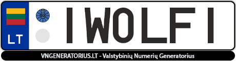 Valstybinis numeris: IW0LFI