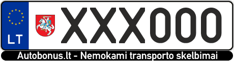 Valstybinis numeris: XXX000