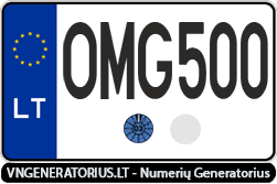 Valstybinis numeris: OMG500