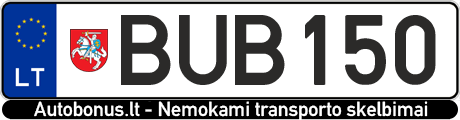 Valstybinis numeris: BUB150