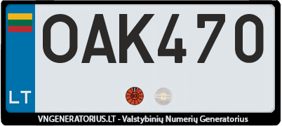 Valstybinis numeris: OAK470