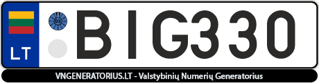 Valstybinis numeris: BIG330