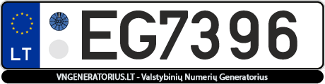 Valstybinis numeris: EG7396