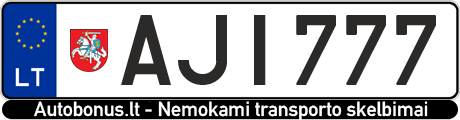 Valstybinis numeris: AJI777